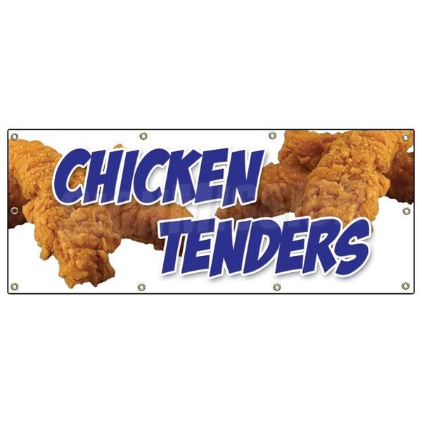 Chicken Tenders Banner Heavy Duty 13 Oz Vinyl with Grommets